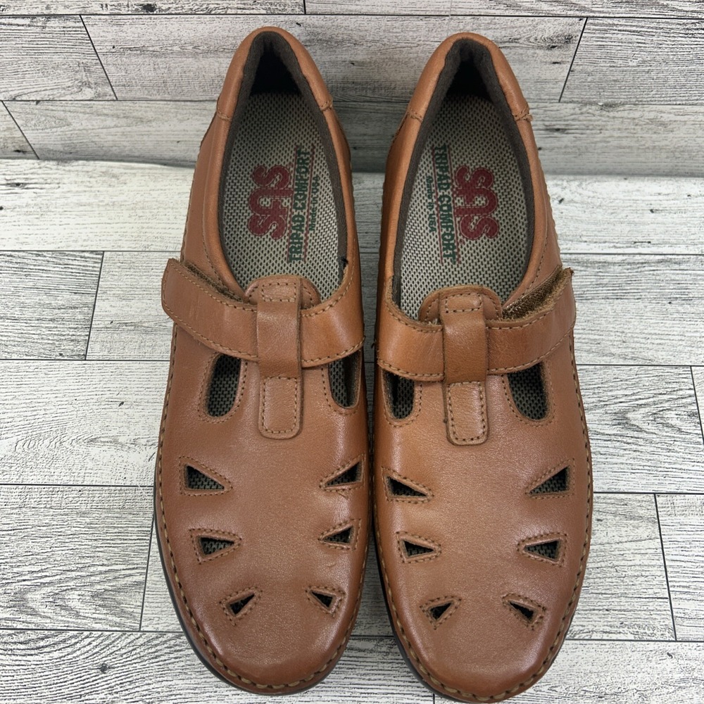 SAS Tripad Comfort Roamer Mary Jane Moc Loafer Shoes Brown Tan Womens 6.5 S